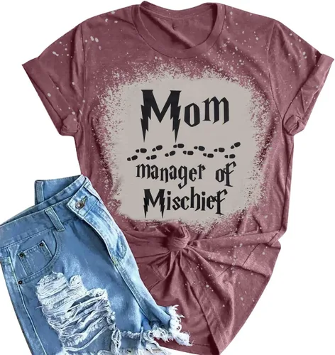 Camiseta divertida para mujer con diseño de gerente de travesuras, camisa fantástica para mamá, camisa mágica de mago, para el día de la madre