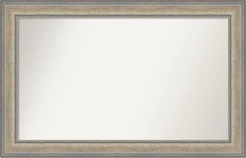 Miniatura 121 de Amanti Art Espejo de baño plateado para sobre fregadero, 28 x 47 pulgadas, espejo rectangular de plata imperial, marco de madera tradicional de gran