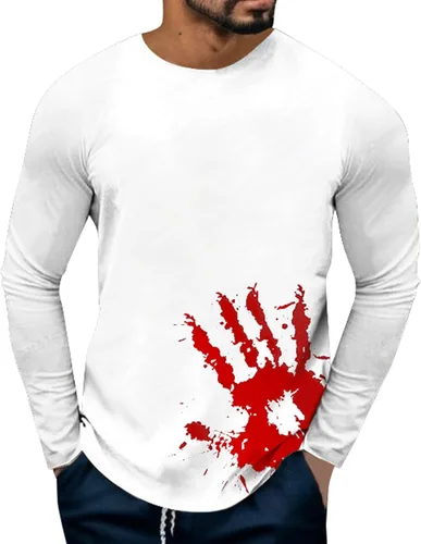 Men's T Shirt Printed Long Sleeve Crew Neck Outdoor Thermal Lightweight Tees True Comfort Fashion Tops