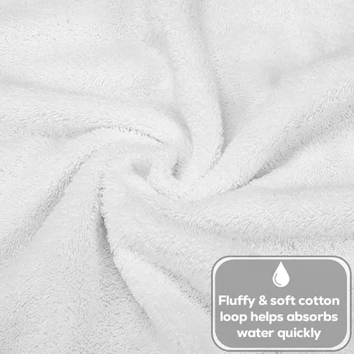 Miniatura 8 de GOLD TEXTILES Juego de toallas de baño prémium (paquete de 12, 27 x 54 pulgadas), 100% algodón hilado en anillo, para hotel, spa, suaves y Blanco