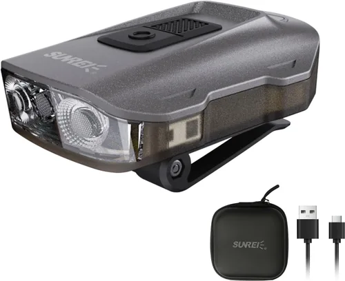 Miniatura 6 de SUNREI Luz recargable con sensor de movimiento con clip para sombrero con 150 lúmenes y 600 mAh, linterna giratoria para pesca, camping, correr
