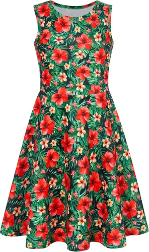 Miniatura 27 de Funnycokid Vestido de Sirena para Niñas, Sin Mangas, de Verano, para Cumpleaños, de Fiesta con Volantes, Ropa de 4 a 13 Años