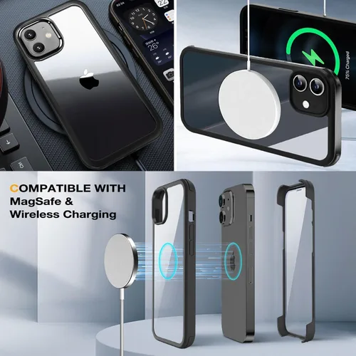 Miniatura 3 de Funda para iPhone 11 con protector de pantalla [vidrio templado 9H integrado], protección de cuerpo completo 360 de doble capa protectora