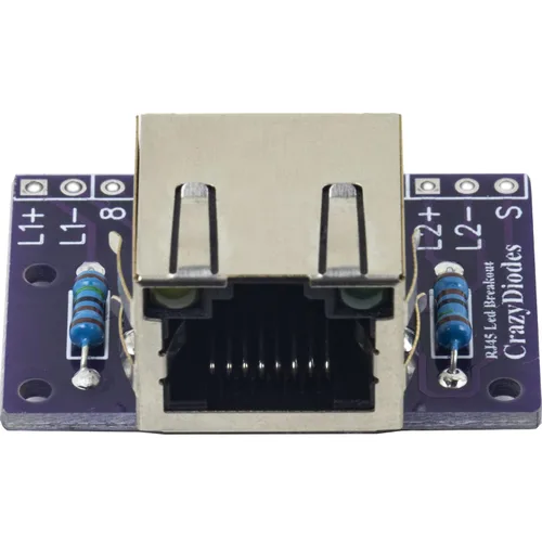 Miniatura 3 de 4pcs RJ45 Ethernet conector Breakout Board 13 Pin con 2 luz LED, 4 cabezales de pin macho