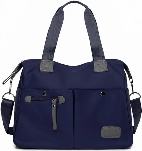 Miniatura 7 de Bolso de mano ligero, floral, con asa superior con múltiples bolsillos de nailon para el trabajo, resistente al agua, bolsa para viajes, de hombro