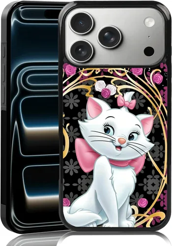 Miniatura 28 de Elegante funda de teléfono con diseño de gato Marie compatible con iPhone 11, funda de encaje dorado para iPhone, a prueba de golpes, rosa fucsia