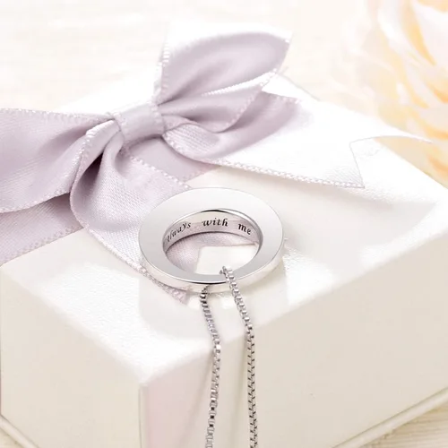 Miniatura 5 de BEILIN Collar de urna conmemorativa de la eternidad del círculo de la vida de plata de ley Always with me, joyería de cremación, collares