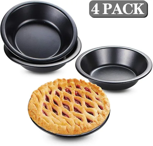 Miniatura 2 de Webake Mini moldes para tartas de 5 pulgadas, paquete de 4 moldes redondos antiadherentes para hornear pan y carne para horno y olla instantánea