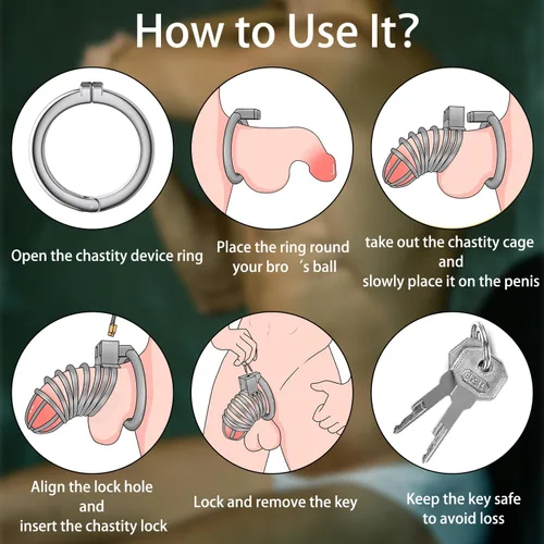 Miniatura 5 de Jaula para el pene con dispositivos de castidad masculina, juguete sexual con jaula de castidad cerrada, jaula de castidad de metal grande