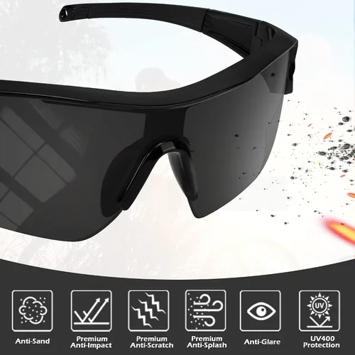 Miniatura 3 de Gafas de seguridad con protección UV para hombres, antiarañazos, conformes a ANSI z87+, gafas protectoras de goma antideslizante con patillas