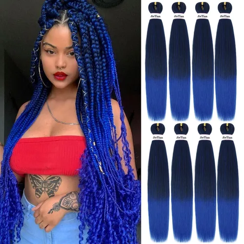 Miniatura 37 de Liang Dian Cabello Trenzado Preestirado Ombre de 12 Pulgadas, 8 Paquetes de Trenzas de Ganchillo Sintéticas, Ajuste con Agua Caliente, Extensiones