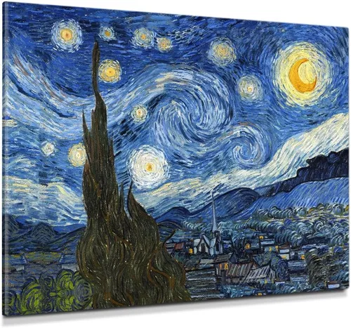 Miniatura 102 de Serie de pinturas de Vincent Van Gogh (favoritos). Reproducción de arte clásico de Van Gogh, impreso en lienzo Noche estrellada