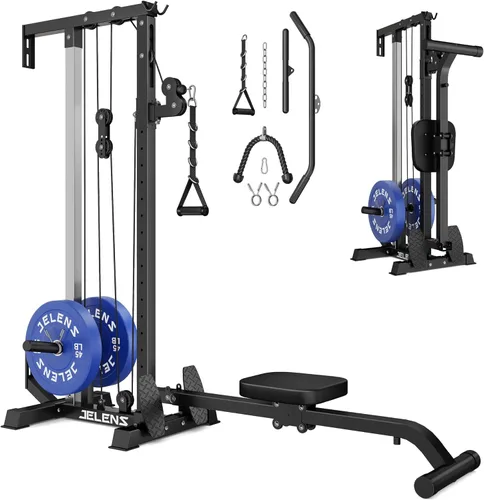 Miniatura 14 de JELENS RC01 - Máquina plegable LAT desplegable con asiento ajustable, estación de cable de montaje en pared con 16 posiciones ajustables, máquina