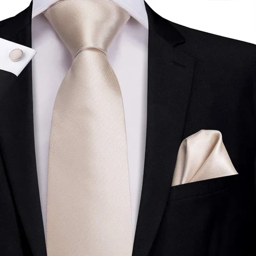 Miniatura 3 de Hi-Tie Corbatas de seda tejidas para hombre con bolsillo cuadrado y gemelos