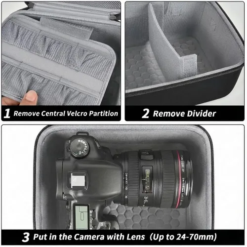 Miniatura 4 de Funda para cámara Canon Eos Rebel T7/R50/R100 Mark II/R50V/R10/R5/R6/R8 Mark IV/SL3 DSLR SLR, bolsa de transporte para cámara sin espejo para lente