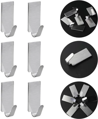 Miniatura 2 de Uonlytech 30 ganchos adhesivos fuertes para pegar en ganchos de entrada, gancho adhesivo de metal, ganchos adhesivos de metal, gancho adhesivo