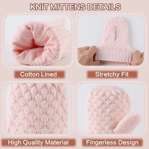 Miniatura 34 de Guantes de punto para bebés, niños y niñas, guantes de invierno para recién nacidos, guantes de 0 a 3 años