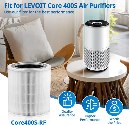 Miniatura 2 de Filtro de repuesto Core 400S compatible con LEVOIT Core 400S Smart WiFi Air Puri-fier, número de pieza Core400S-RF, filtro eficiente 3 en 1, Core