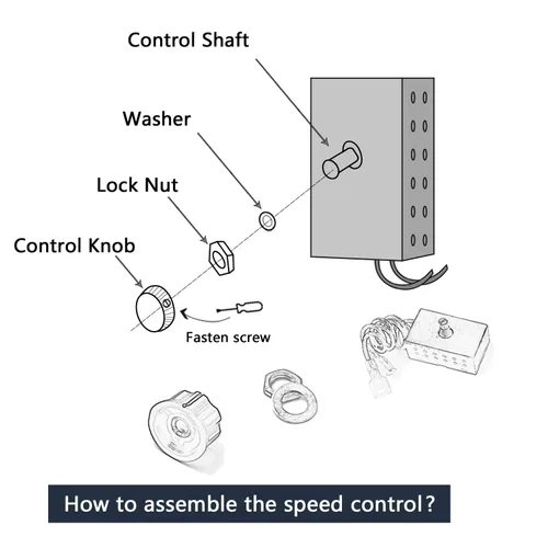 Miniatura 3 de Hongso Interruptor de encendido/apagado de velocidad de reóstato variable Ctrl con 2 conectores macho para ventilador de estufa de chimenea, control