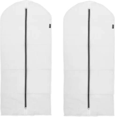 Miniatura 6 de Brabantia Paquete de 2 bolsas protectoras de ropa colgantes transparentes medianas (blanco) para almacenamiento de ropa, se adapta a abrigos
