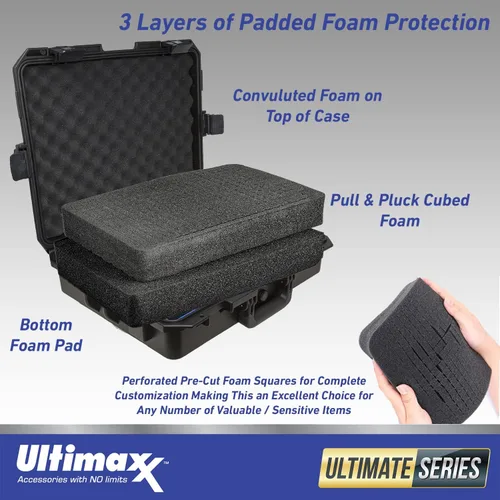 Miniatura 3 de Ultimaxx Estuche rígido impermeable con cerradura para todo tipo de clima, para uso con cámaras, drones, equipos de topografía, equipo de pesca