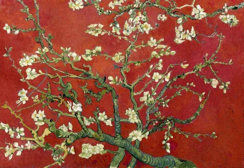 Miniatura 2 de Wall26 - Papel tapiz en color cobre con estampado de "Almendro en flor" de Vincent Van Gogh