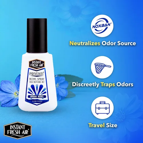 Miniatura 4 de Priventi - Spray para inodoro y baño eliminador de olores para hombres, hasta 120 usos, eliminación de olores de tamaño de viaje para #2 - Para