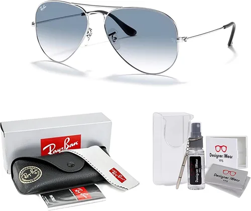Miniatura 21 de Ray-Ban RB3025 - Lentes de sol de aviador de metal para hombre y mujer + paquete con kit de cuidado de gafas iWear de diseñador