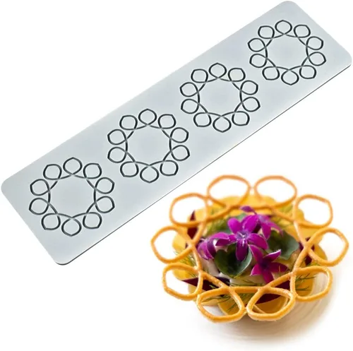 Molde de encaje de silicona para fondant de flores 3D, tapete comestible de azúcar, tapete de encaje de impresión de fondant, tapete de encaje con