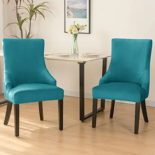 Miniatura 6 de N/A Funda elástica de terciopelo para silla con respaldo de ala, sin brazos, reutilizable, funda para silla lateral con respaldo de ala, fundas