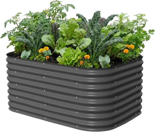 Miniatura 12 de Vego Garden Kits de cama de jardín elevada de 26" extra alta, caja de maceta elevada modular 4 en 1 para verduras, flores, frutas, cama de jardín