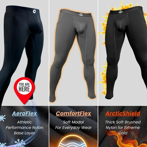 Miniatura 11 de Real Men ABCD Pouch - Pantalones de compresión para hombre, paquete de 1, 2 y 3, leggings para hombre, pantalones de yoga, medias, capa base