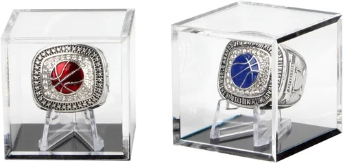 Estuche expositor de anillo de campeonato, caja transparente para anillo de campeonato de torneo, caja de caballete de exhibición de acrílico y