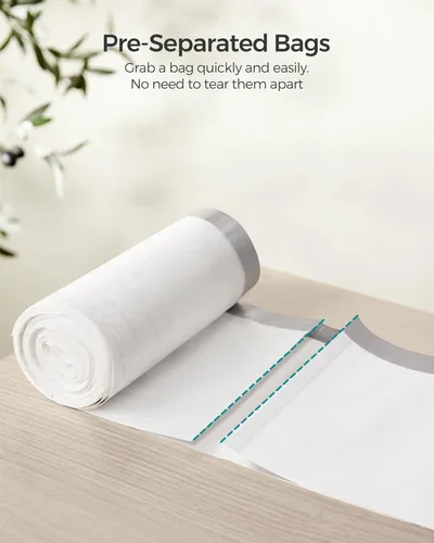 Miniatura 4 de SONGMICS Bolsas de basura para botes de basura de 12-14.5 galones (45-55 litros), 120 bolsas de basura con cordón para cocina, preseparadas, código