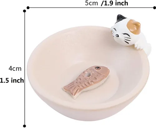 Miniatura 2 de Newwe Soporte para incienso de resina, quemador de incienso para gatos pequeños, mini estatua de animal lindo quemador de incienso para el hogar