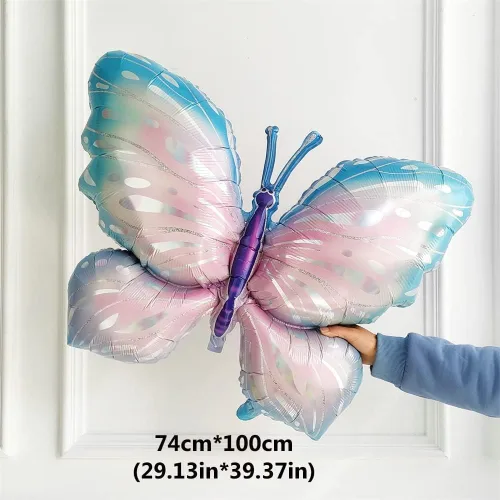 Miniatura 6 de Kit de arco de guirnalda de globos de mariposa, 148 globos rosa pastel y morado con alas de hada, globo de aluminio de mariposa para bodas