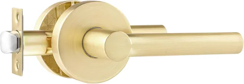 Miniatura 30 de Leydebong Paquete de 1 manija de puerta de entrada resistente dorada (para oficina y puerta delantera) reversible para lado derecho e izquierdo