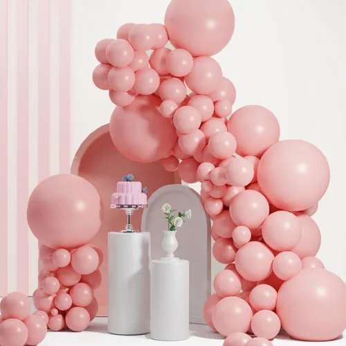 Miniatura 12 de 53 globos rosados de doble relleno (18/12/10/5 pulgadas) para fiestas bohemias, baby shower, cumpleaños, bodas (rosa bebé)
