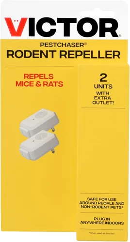 Miniatura 10 de Victor PestChaser - Repelente de roedores con luz nocturna y salida extra, paquete de 2, 2 repelentes de roedores de alta frecuencia, repele
