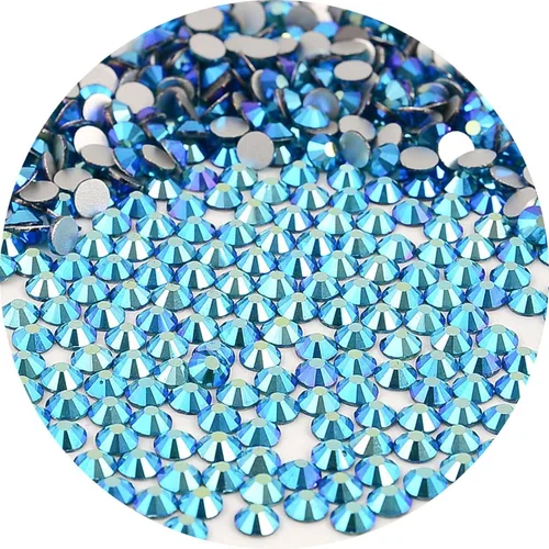 Miniatura 27 de NCB 288 diamantes de imitación de cristal redondos para arte de uñas, con parte trasera plana, para hacer accesorios de bricolaje, zapatos, ropa