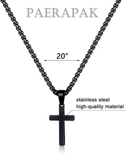 Miniatura 6 de Collares de regalo para yerno, collar de cruz plateada y negra, collar de cadena cubana para yerno, día del padre, regalo de Navidad para yerno