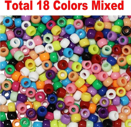 Miniatura 2 de Cuentas de poni mixtas de colores para hacer pulseras de amistad, tamaño 0.236x0.354 in, 1000pcs