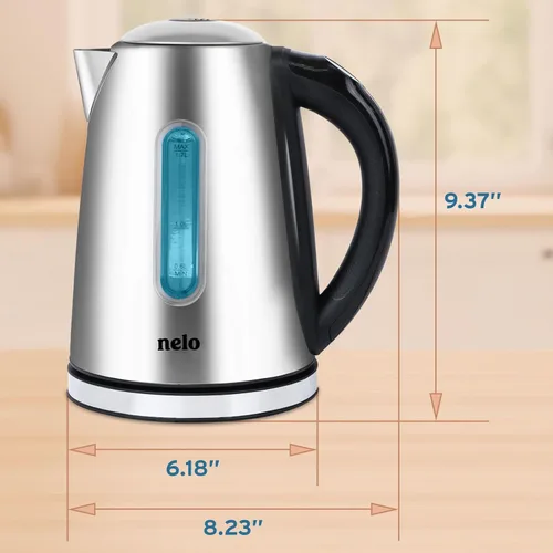 Miniatura 7 de NELO Hervidor eléctrico con 7 ajustes preestablecidos de control de temperatura, pantalla digital de temperatura, luces indicadoras LED