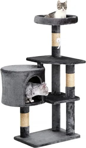 Miniatura 16 de BestPet Torre para Gatos de 54" Beige Resistente, Fácil de Ensamblar, Centro de Actividades Multinivel con Postes Rascadores de Sisal, Condos