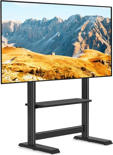 Miniatura 10 de TVON Soporte de TV de suelo resistente para televisores grandes de 55 a 100 pulgadas de hasta 150 libras, soporte de TV alto universal con soporte