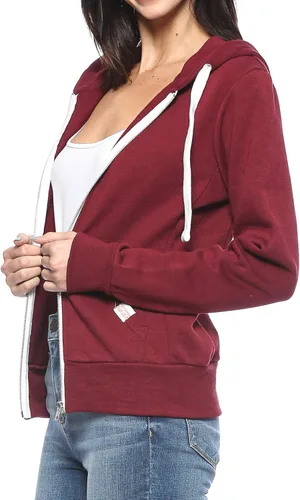 Miniatura 2 de Urban Look Sudadera con capucha de manga larga con cremallera y forro polar para mujer