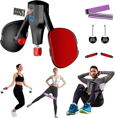 Kegel Trainer - Entrenador multifunción de resistencia de 132 libras con correas para muslos, asas, bandas de resistencia y cuerda para saltar,