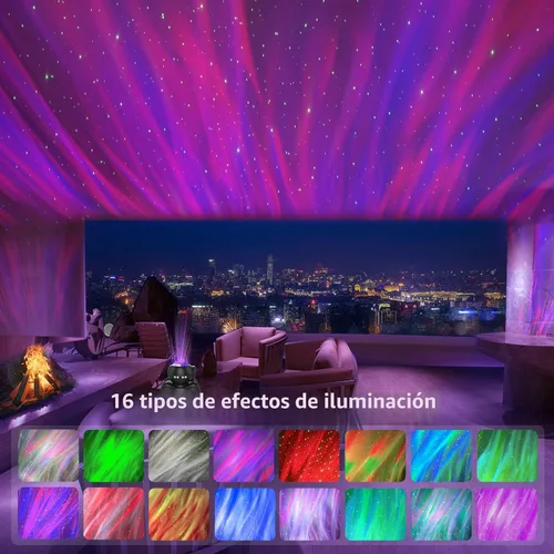 Miniatura 2 de ENOKIK Proyector de luz del norte, proyector Aurora Star Altavoz Bluetooth integrado, máquina de ruido blanco para niños y adultos, luz Galaxy
