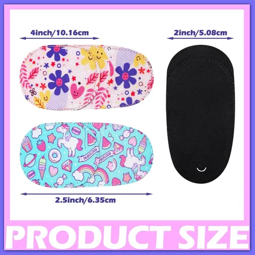 Miniatura 3 de Newcotte 12 piezas de parche ocular para niños, reutilizable, ajustable, para niñas y niños, para gafas, para ojo izquierdo o derecho, patrones