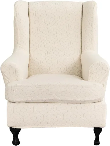 Miniatura 25 de NILUOH Funda para silla Wingback, 2 piezas, fundas elásticas de elastano para silla con respaldo de ala, funda lavable para sillones con respaldo